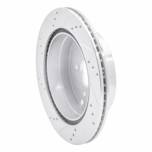 Chevrolet Captiva Brake Rotor (1) - Rear Right - R1 Concepts - Drilled & Slotted - Silver - `07-`15